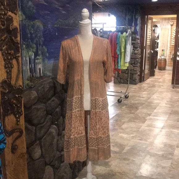 NWT Sacred Threads Peach Open Drape Cardigan OS - Picture 1 of 4